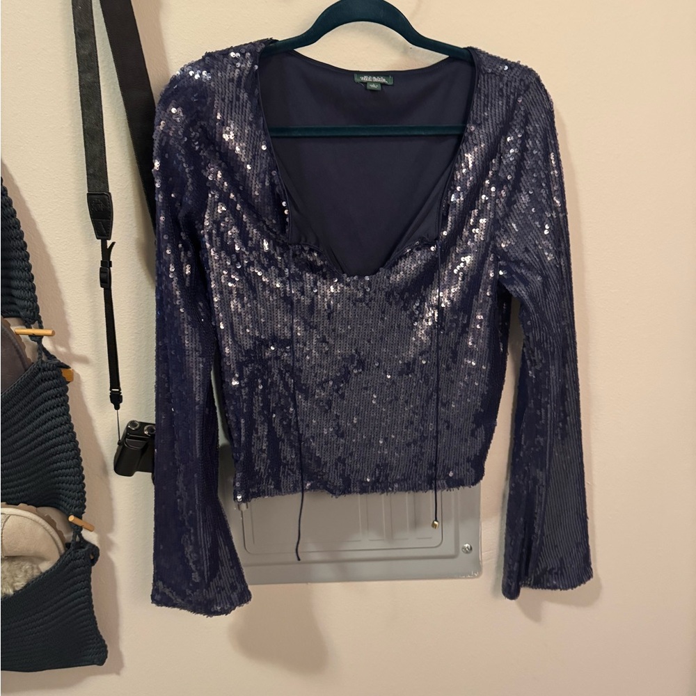 Sequin Navy Blue Top